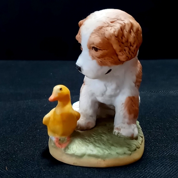 Vintage Homco Puppy Dog With Duckling Porcelain Figurine - Picture 3 of 7